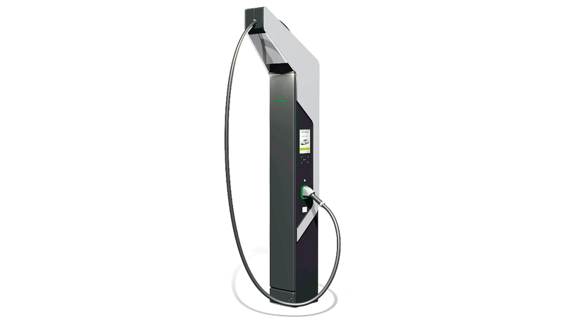 Illustration for article titled Porsche's New 'Electric Pit Stop' Breaks EV Charging Station Duties Into Modular Blocks and Skinny Poles